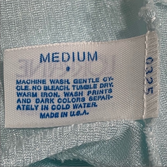 Vintage Lorraine Nylon and Lace Floor Length Pale Blue Nightgown - Picture 7 of 9